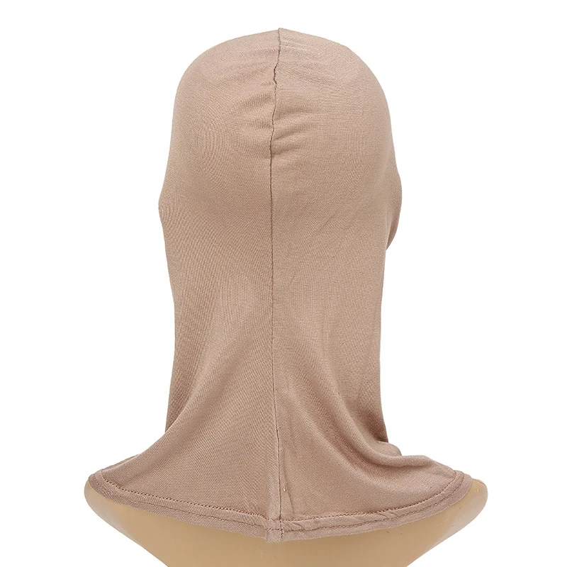 Soft Modal Inner Hijab Caps Turbans For Women Muslim Women Hijab Beanie Cap Elastic Neck Head Bonnet Hat Islamic Caps Underscarf