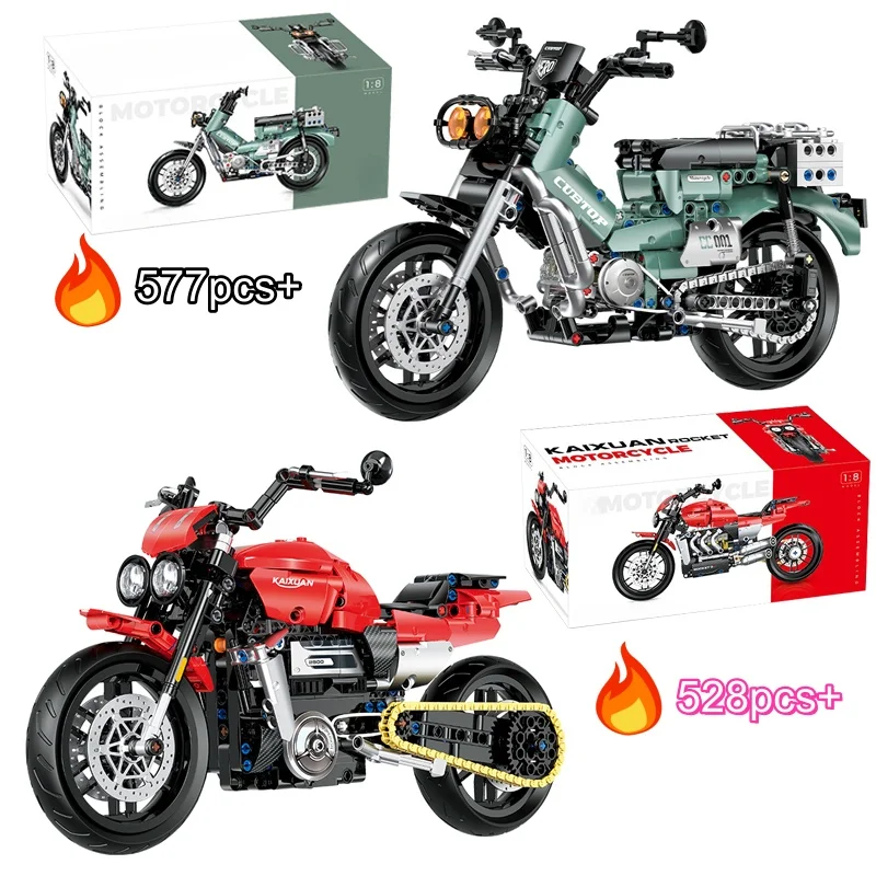 الدراجات النارية التقنية 1:8 نموذج اللبنات مدينة سرعة الطوب تجميع نموذج لعب للأولاد الكبار هدايا عيد الميلاد عيد الميلاد #1