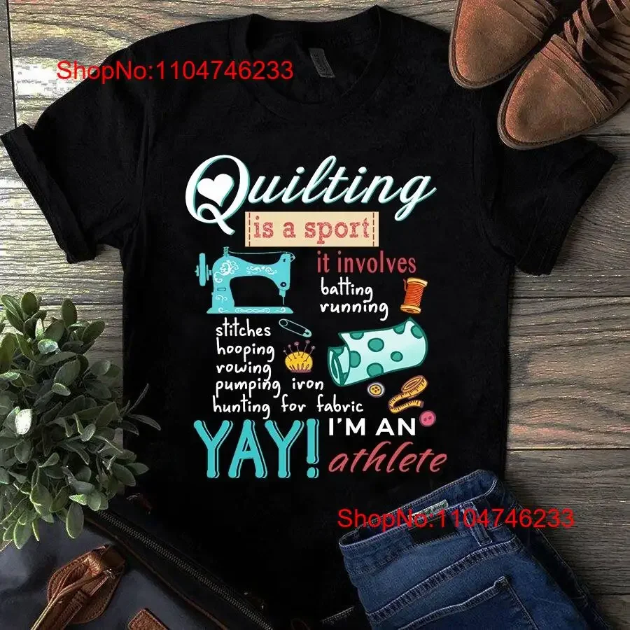 

Quilting is a Sport It Involves Batting Running Sewing T Shirt vintage Washed Casual Top For Everyday Wear streetwear graphic