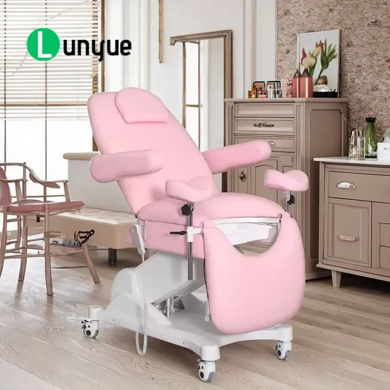 Electric Hospital Gynecology Examination Bed PU Leather Multifunctional Lifting Foldable Massage Table Modern Design for