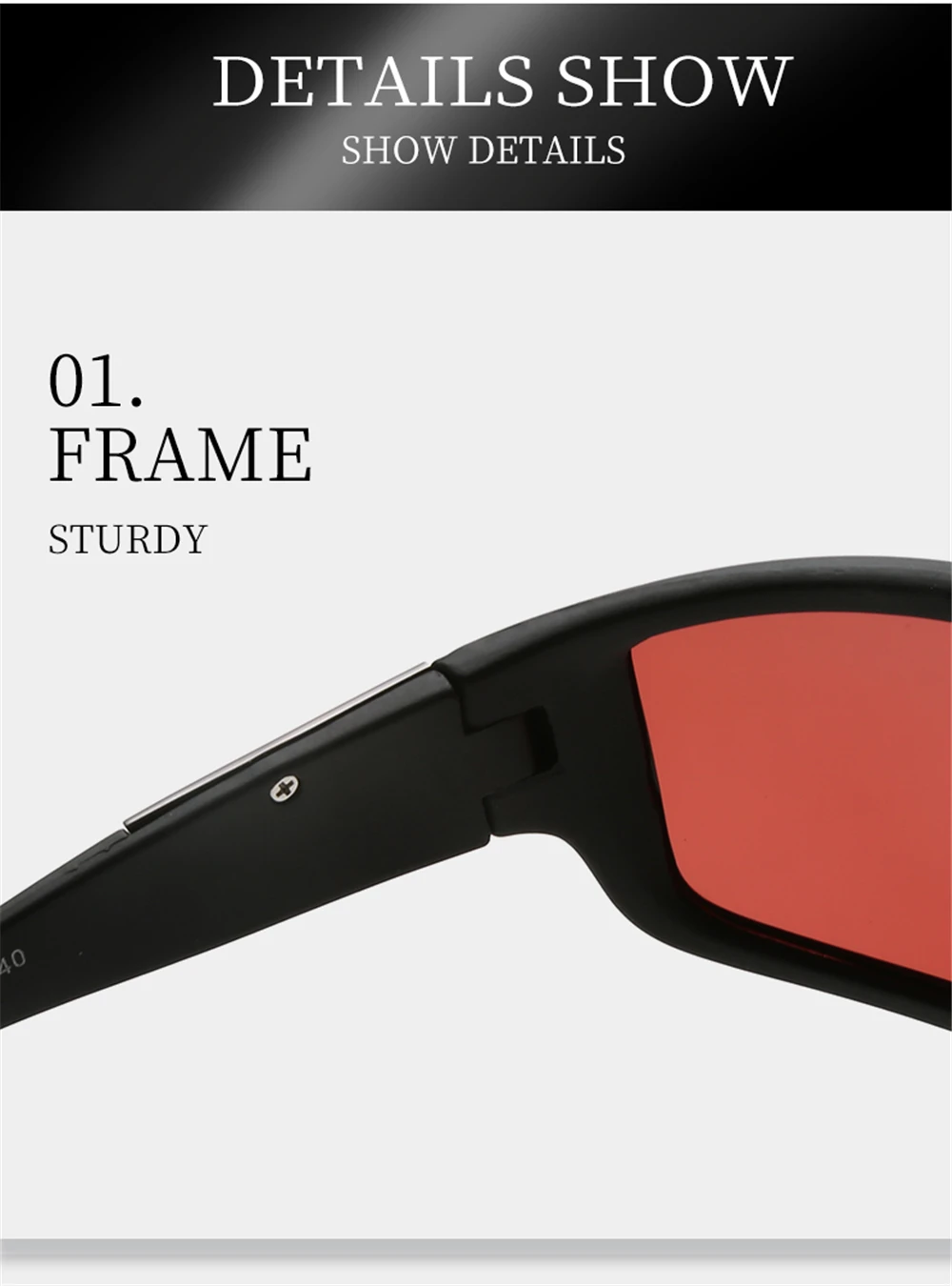 VIVIBEE Angeln Sonnenbrille Rot Polarisierte Männer TAC Homomorphic Angeln Schutzbrillen Frauen Sport Outdoor Shades – Detail 6
