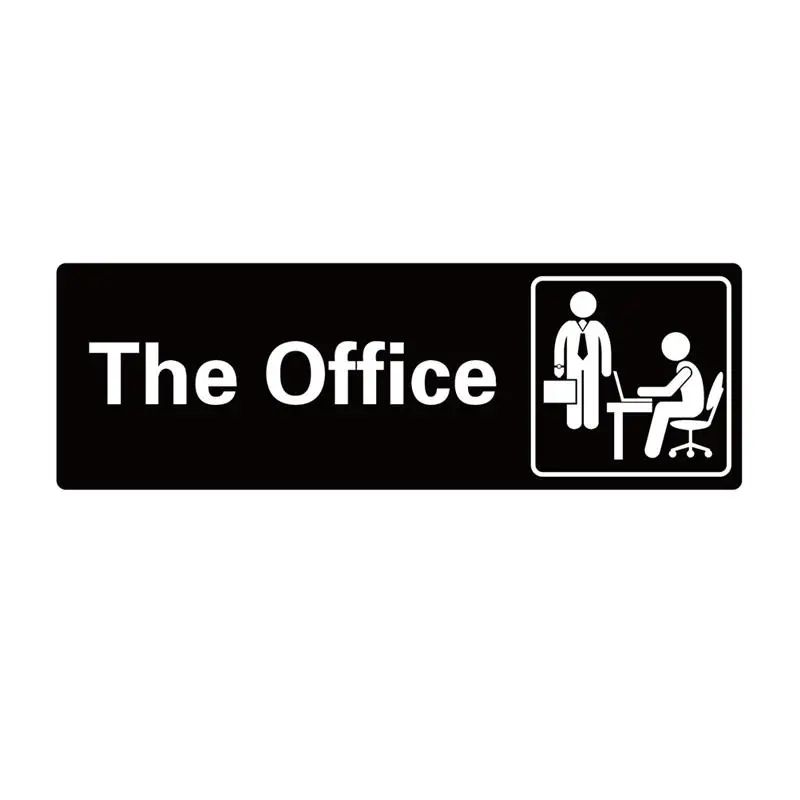 1pc Black White English Letter The Office Sign Acrylic Self-Adhesive Office Signs Acrylic Signs For Door Wall Label 22.8x7.5cm