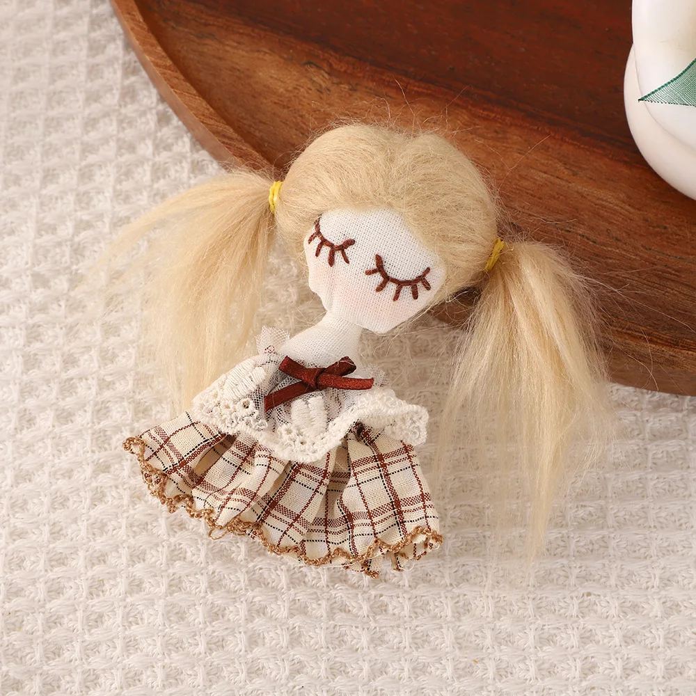 Brooch Pin DIY Accessory Cute Cotton Filled Little Girl Bag Decoration Semi Finished Material Lightweight Small Multicolor