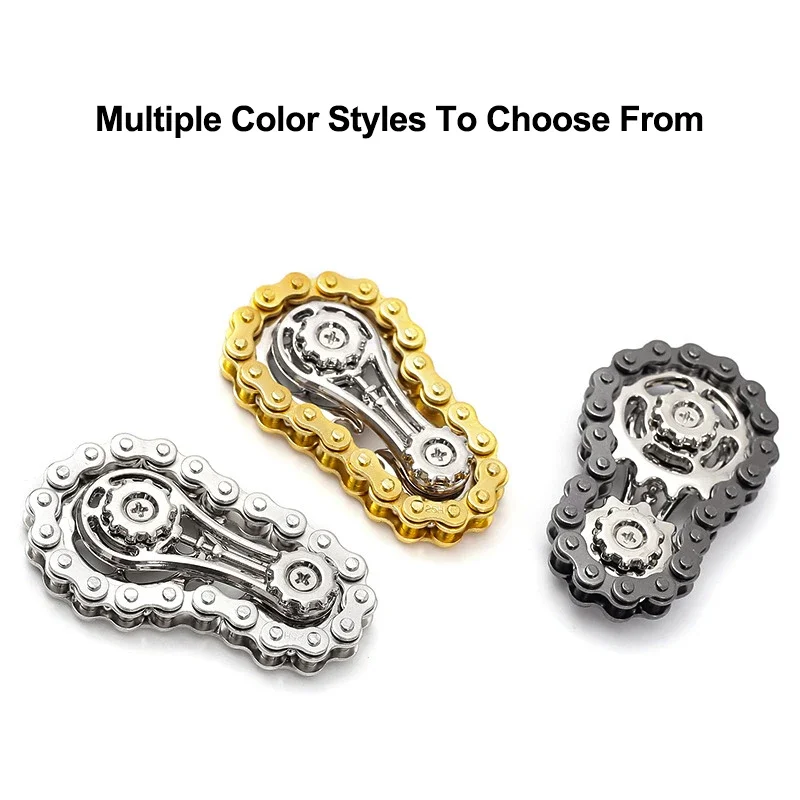Gear Chain Fingertip Gyroscope Fidget Spinner Anti Stress Toys for Adult Metal Bicycle Chain EDC Anti Anxiety Rotating Gyro Gift