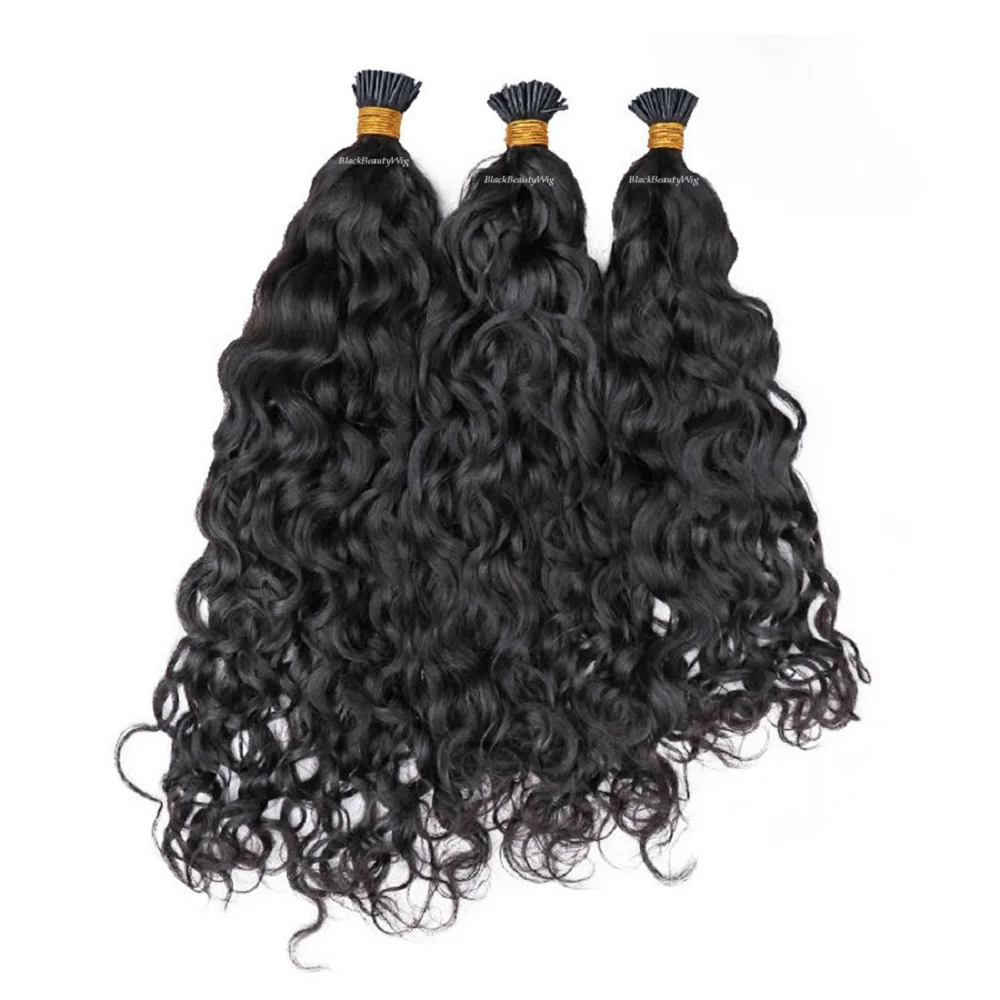 Water Wave I Tip Human Hair Extension Brazilian Remy Hair Micro Link Pre Bonded Stick I Tip Hair 100g 100strands