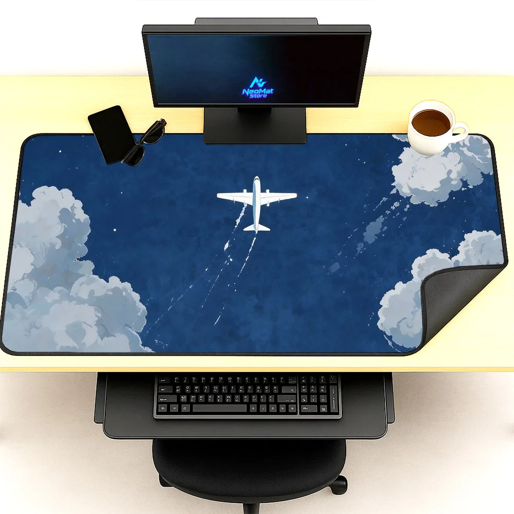 Aircraft Mousepad Skypad Desk Accessories Table Mats Computer Decorations Blue 120 Cm Mouse Pad Slip Pad Large Gaming Rug 150cm