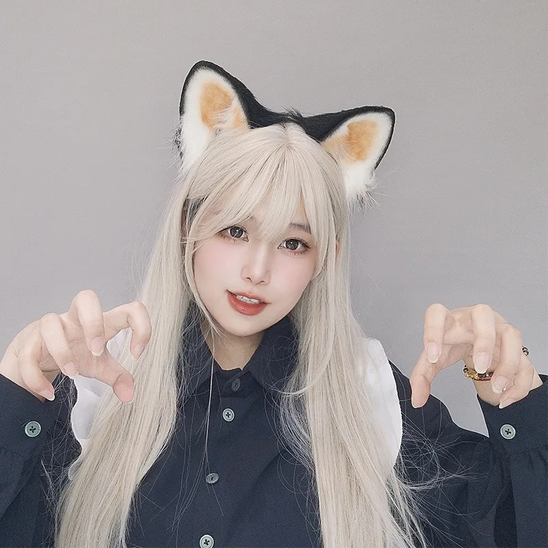 Plush Cat Ears Headband for Women Cartoon Plush Hair Band Anime Cosplay Cute Face Wash Hairband Headware Girls Hair Accessories
