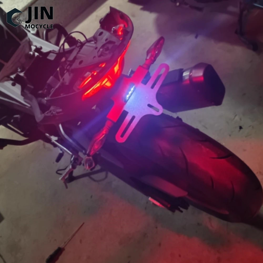 

For Duke390 125Duke Duke250 Duke 125 250 390 2017 2018 2019 2020 2021 Motorcycle License Plate Bracket Holder With lights Parts