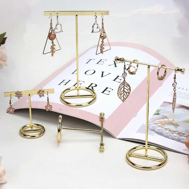 

S/L Metal Earrings Necklaces Jewelry Display Luxurious Colors Window Shop Storage Bust Jewelry Holder Necklace Display Stand