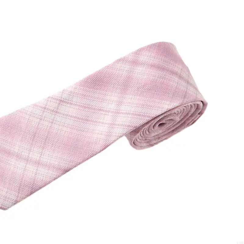 L4me Polyester Silk Pre-Tied Tie Bowknot Sweet Pink Geroolde stropdas Japans JK Girl School Student Uniform Bowtie Neckleding