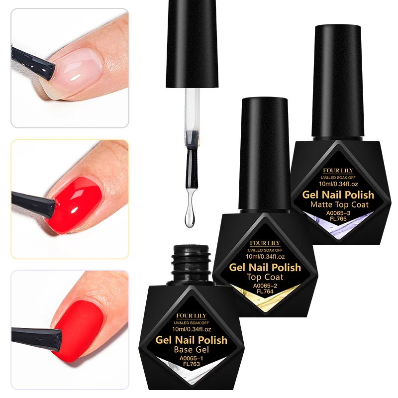 3 قطعة 10 مللي زجاجة قاعدة هلام معطف فوقي و ماتي معطف فوقي مجموعة واضحة وظيفية العناية بالأظافر الورنيش عدة طويلة الأمد UV/LED جل الورنيش #1