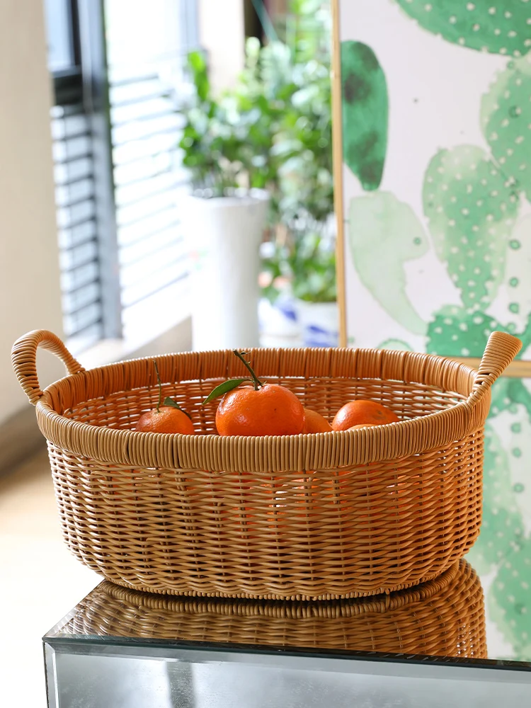 

Плетеная корзина ручной работы для фруктов, хлеба, овощей и яиц в скандинавском стиле, поднос для сервировки, декор для обеденного стола