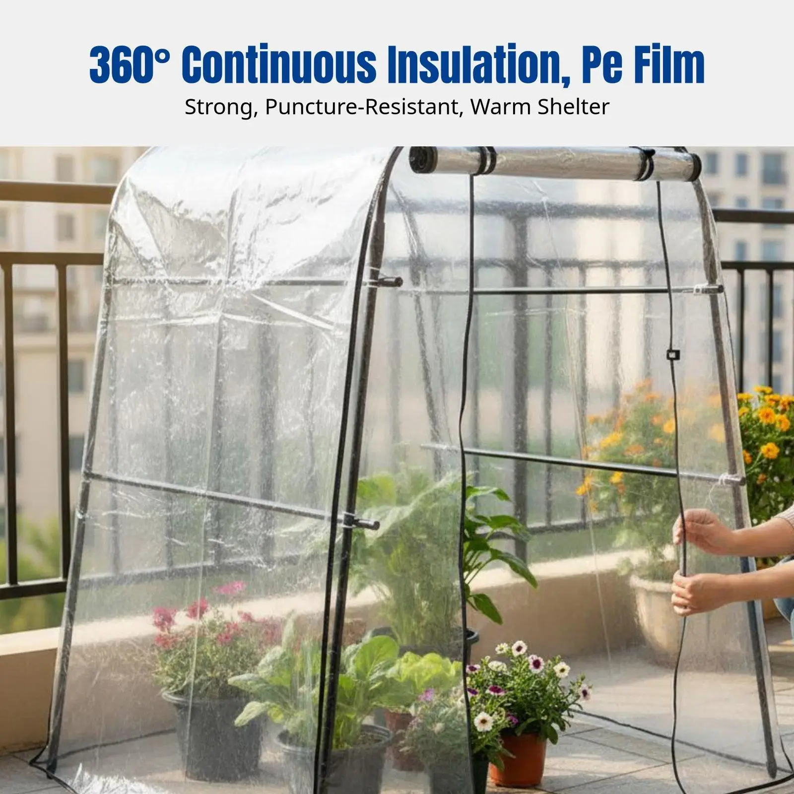 Reinforced Steel Insulated Greenhouse for Home Garden Protecting Plants from Freeze and Cold