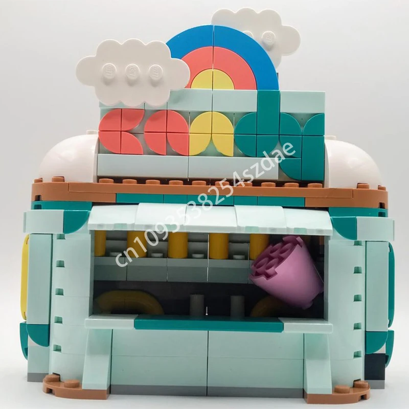 

273 шт. MOC подставка для конфет, строительные блоки, образовательные конструкции, STEM на день рождения, развивающая рождественская игрушка, подарок, пластик