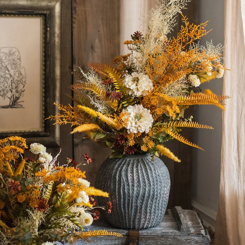 Simulation flower bionic  arrangement bouquet ornament living room fake  dried flower arrangement decoration