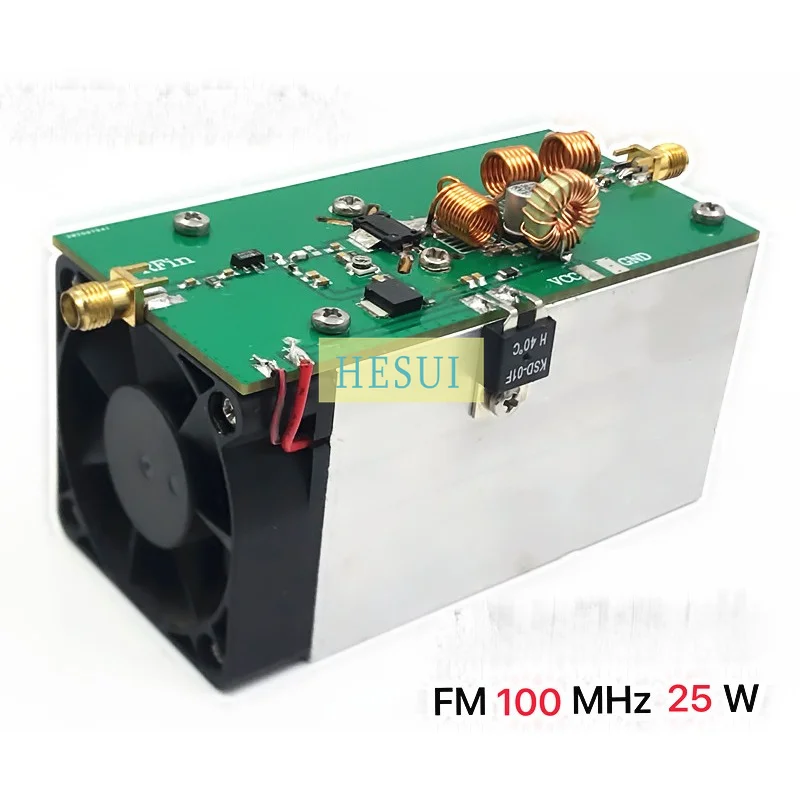 88 MHz - 108 MHz 25 W 100 MHz RF FM moduł wzmacniacza mocy Moduł transmisji radiowej z fajnym wentylatorem