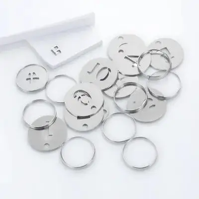 10Pcs Numbered Metal Key Tags Stainless Steel Hollow Round Tags with Key Rings Easy Identification Organize Keys Cards Bags