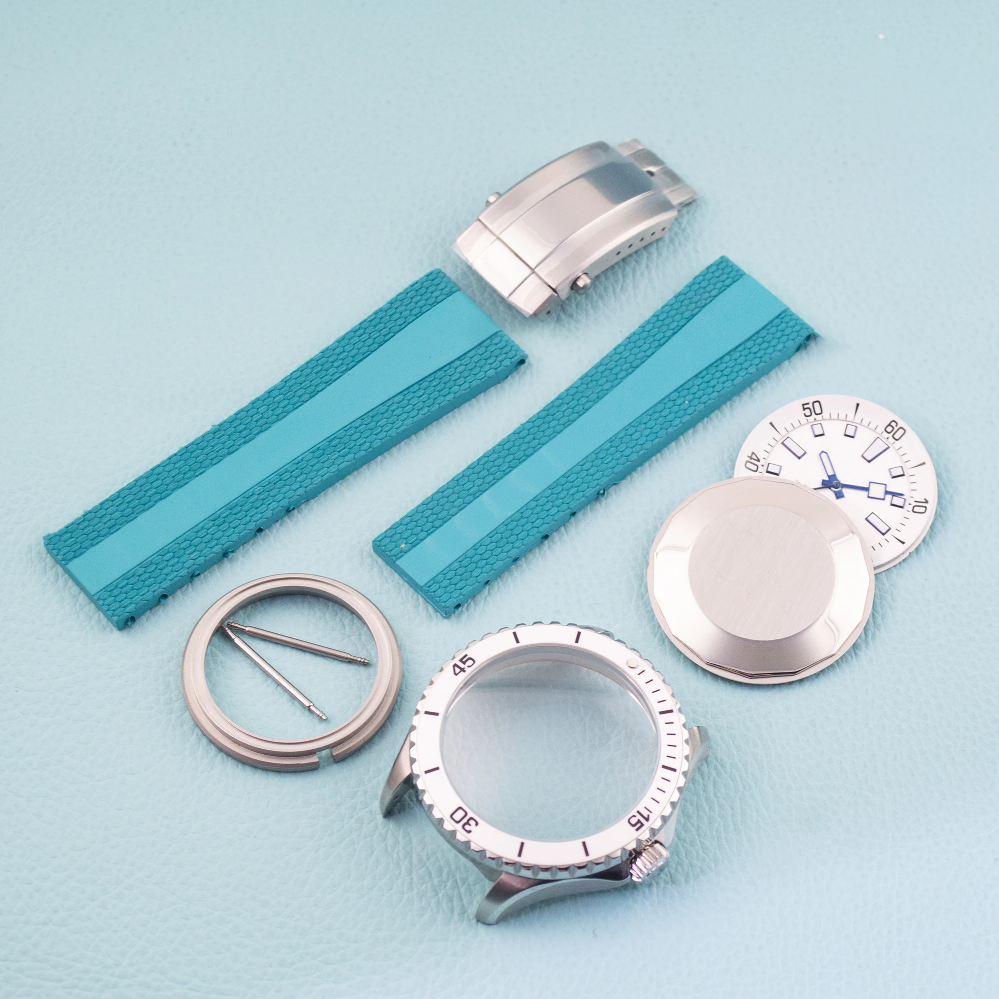 

200m Dive NH35 Case Strap Dial Hands Watch Case Stainless Steel Sapphire Crystal Case fit NH35 NH36 Movement