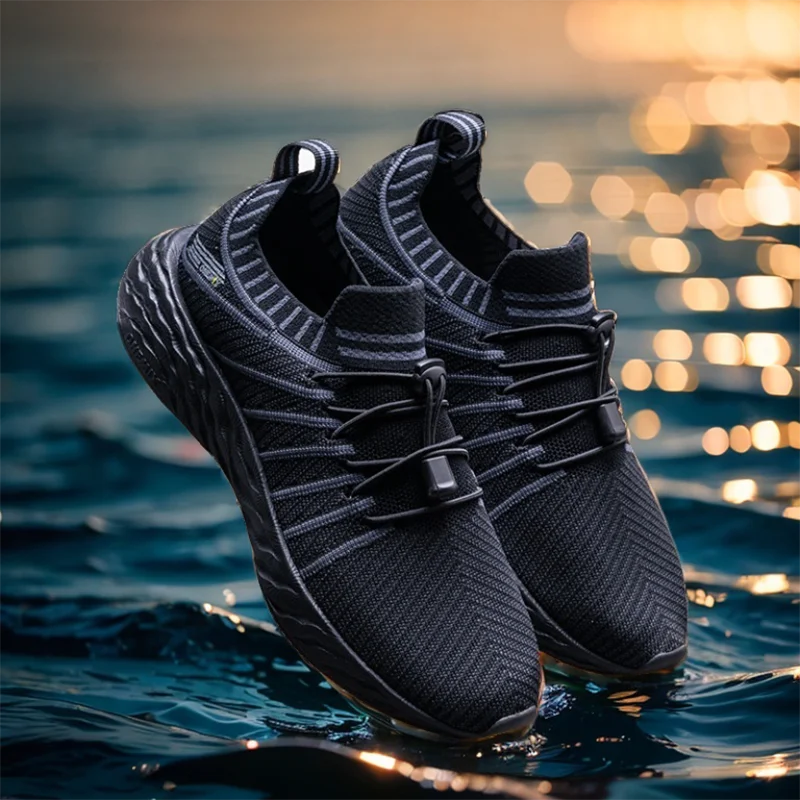 New Stain-Resistant And Waterproof Sneakers Lightweight And Breathable Suitable For Outdoor Men's Running Shoes