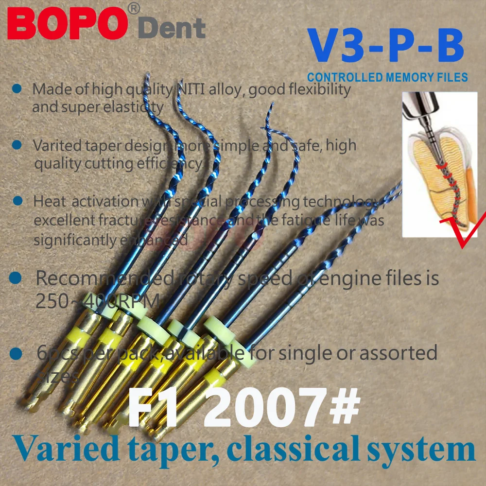 Dental Thermally Activated NiTi Rotary Root Canal Files SX-F3 25mm Large Taper Engine Use Endodontic Files S1 For Dentist Clinic