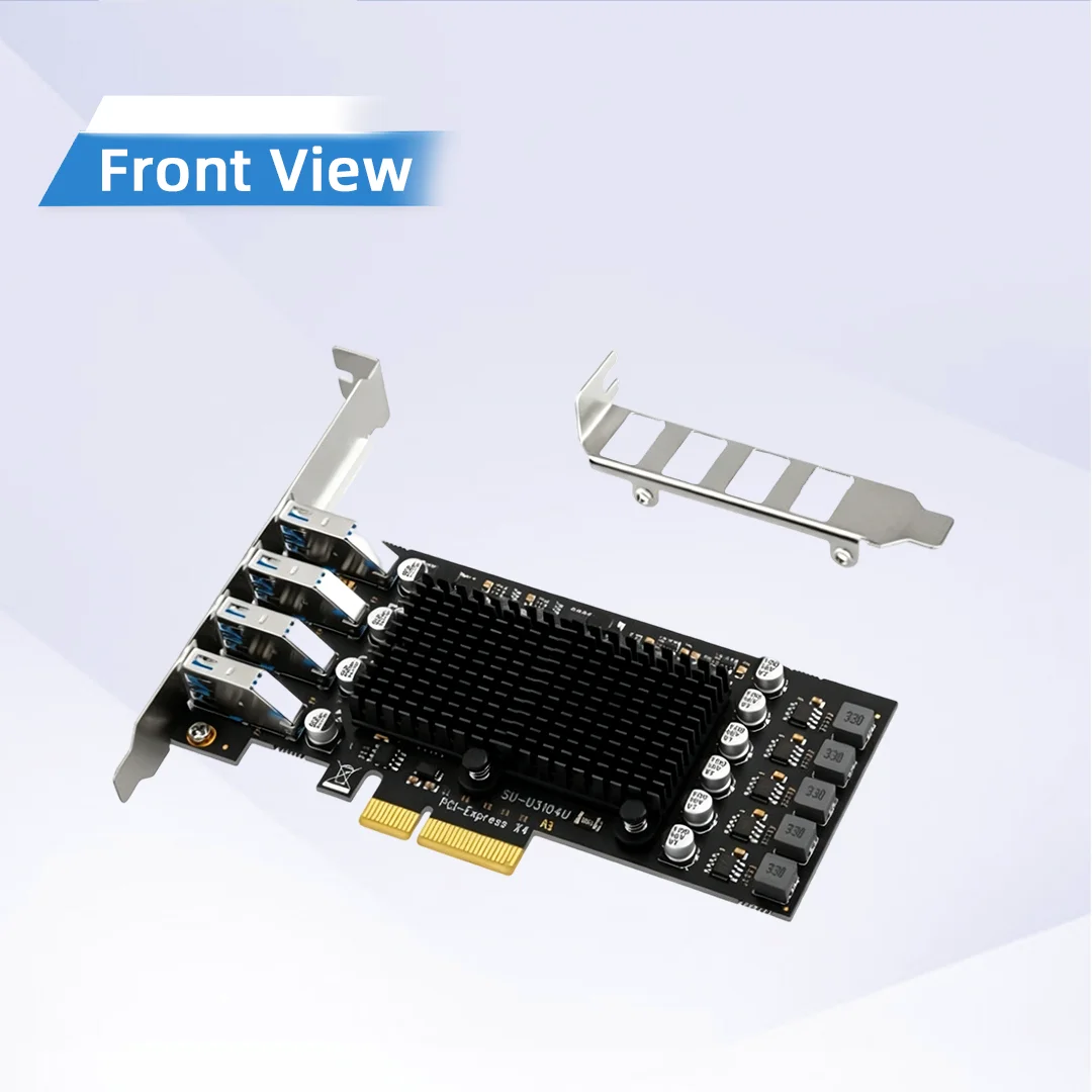 PCI Express to 4 Port USB3.1 Adapter USB3.2 Dual Channel 40Gbps High Speed Industrial Camera Video Capture PCI-E Expansion Card