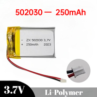 502030 Battery 3.7V 250mAh Lipo Polymer Rechargeable Li-ion Batteries Ph-2.0mm for Bluetooth Headset Car Recorder Car Toys