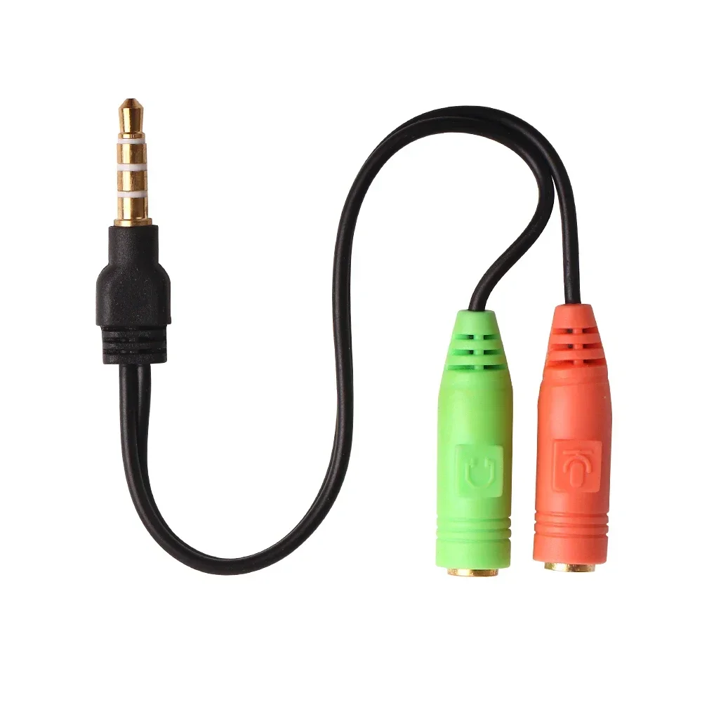 100pcs 3.5mm 1 Male to 2 Female Jack Stereo Audio Cable Y Splitter Adapter Connector AUX Cord for iPhone Headphone MP3 Computer