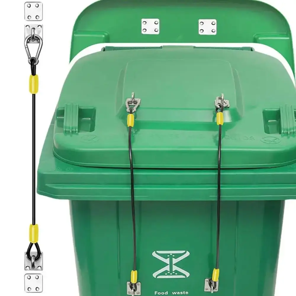 Bear Proof Outdoor Trash Can Lid Lock Stainless Steel Buckle Multipurpose Waste Container Lid Lock Set Heavy Duty