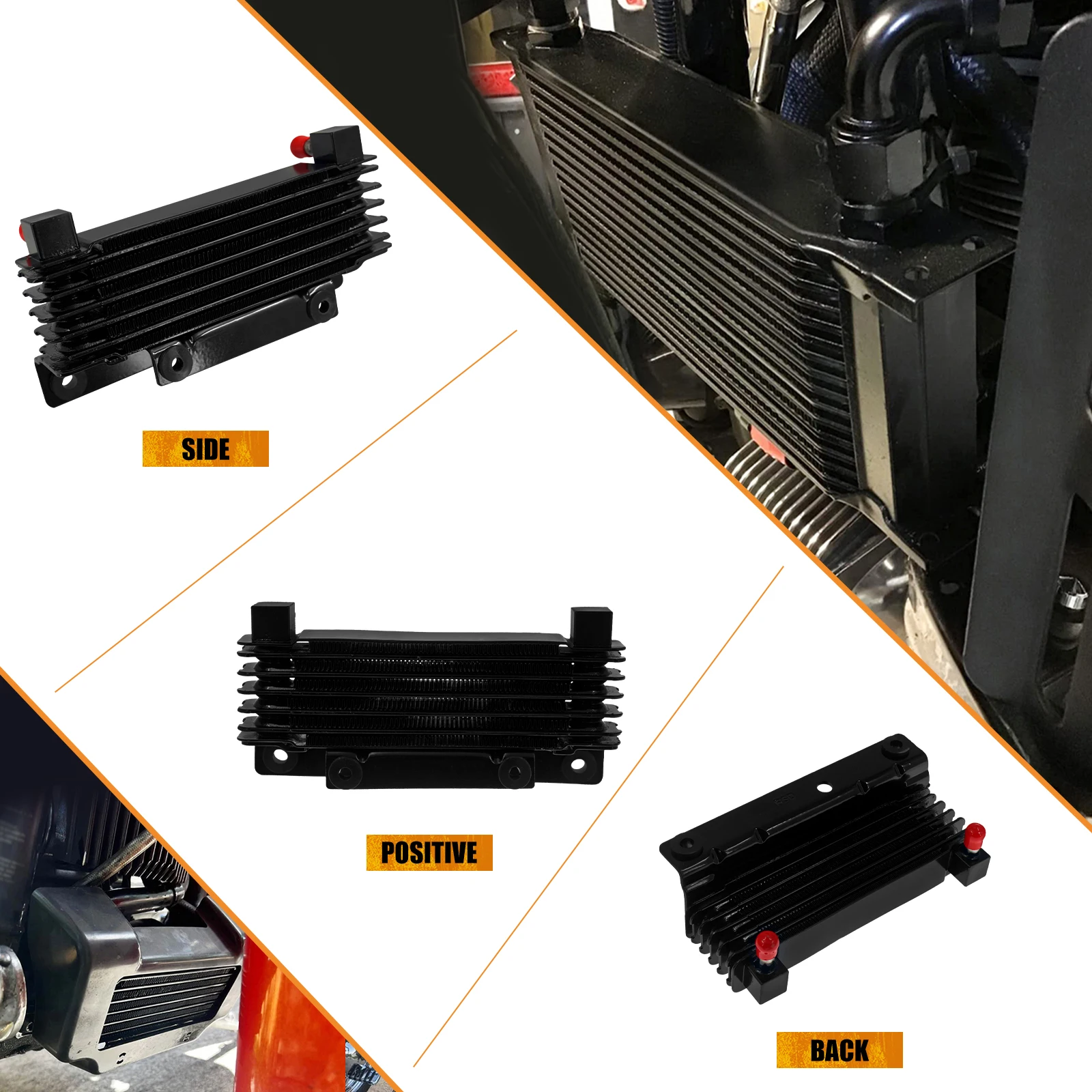 Motorcycle Cooling Device Radiator Water Tank Oil Cooler Adapter For Harley Touring Street Glide Road Glide Road King 2009-2016