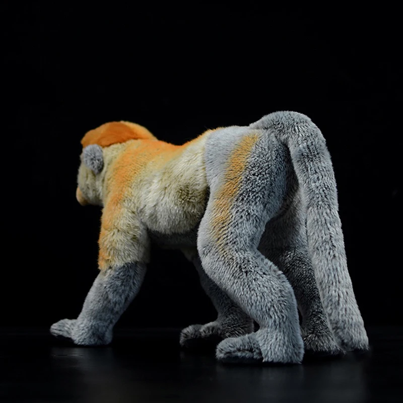 Macaco proboscis realista, animais de pelúcia, brinquedo de pelúcia de macaco da vida real para crianças e adultos, presentes