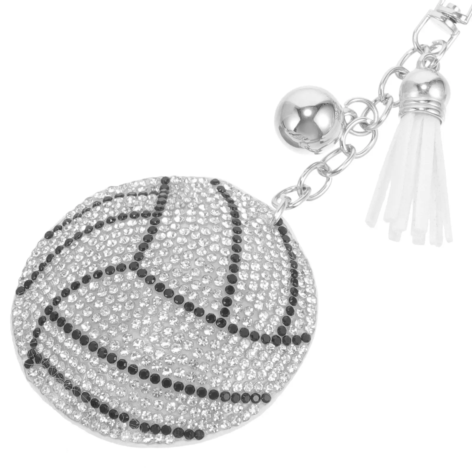 Zinc Alloy Volleyball Rhinestone Keychain Lightweight Sports Bag Pendant Decorative Key Ring for Athletics Volleyball Keychain