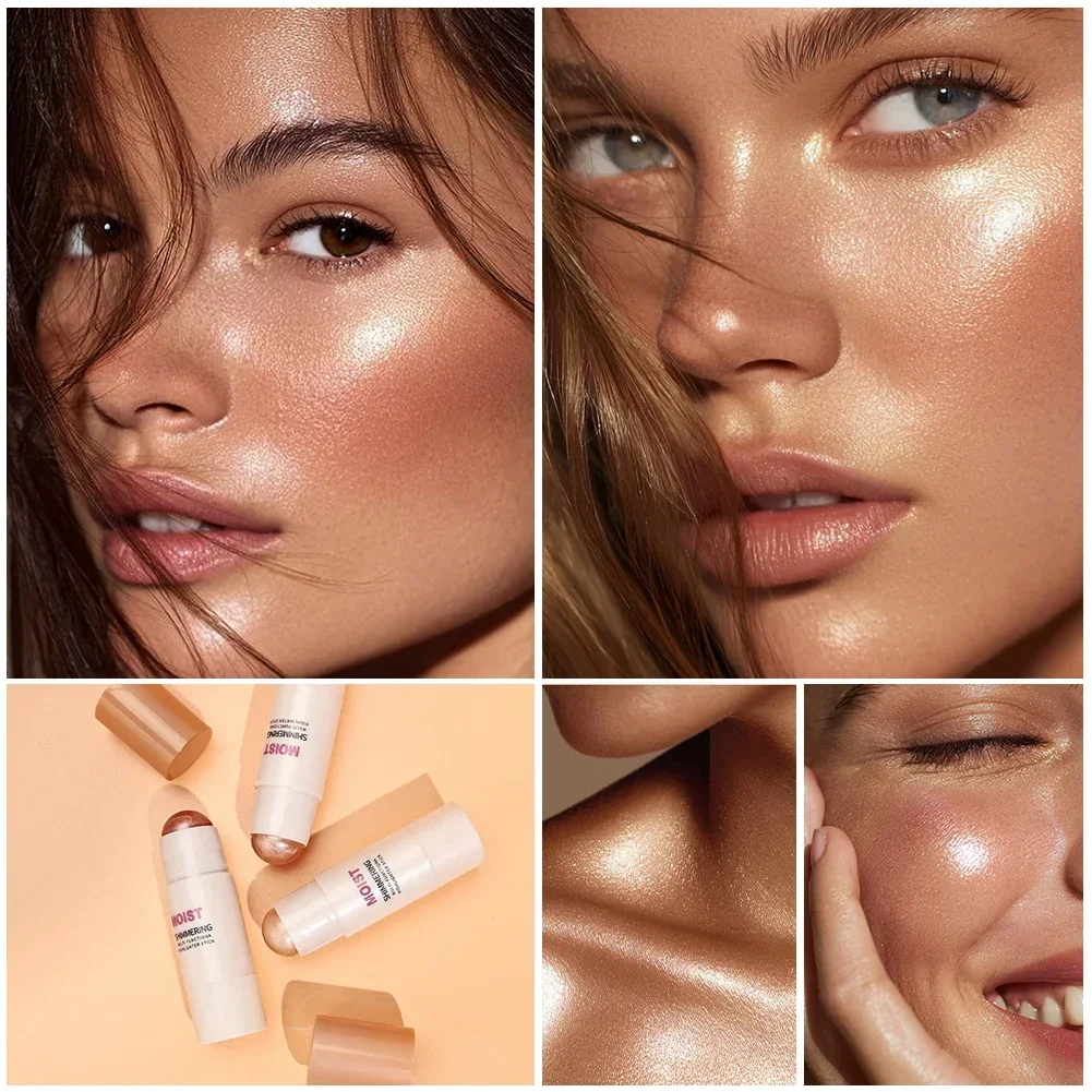 Pearlescent Natural Highlighter Stick Water Resistant Face Contour Highlight for Cheek Decoration Brightening Cosmetic