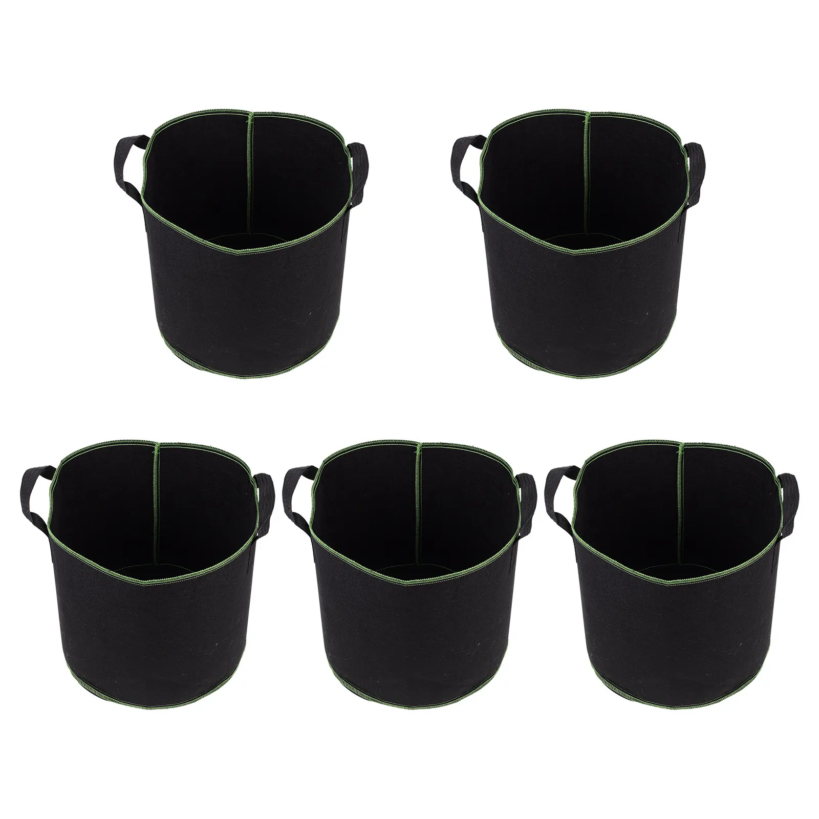 

5Pcs Heavy Duty Plant Growing Bags Non-Woven Fabric Flower Vegetable Nursery Pouches for Outdoor Balcony Farm Garden Use