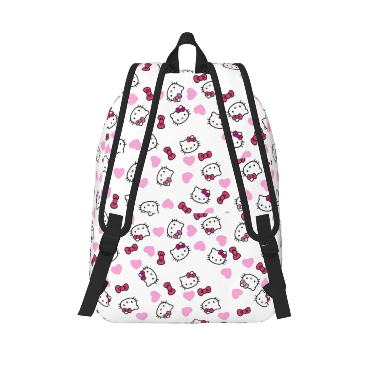 Hello Kitty Bows And Hearts Backpack for Kindergarten Primary School Student Book Bags Boy Girl Kids Daypack with Pocket