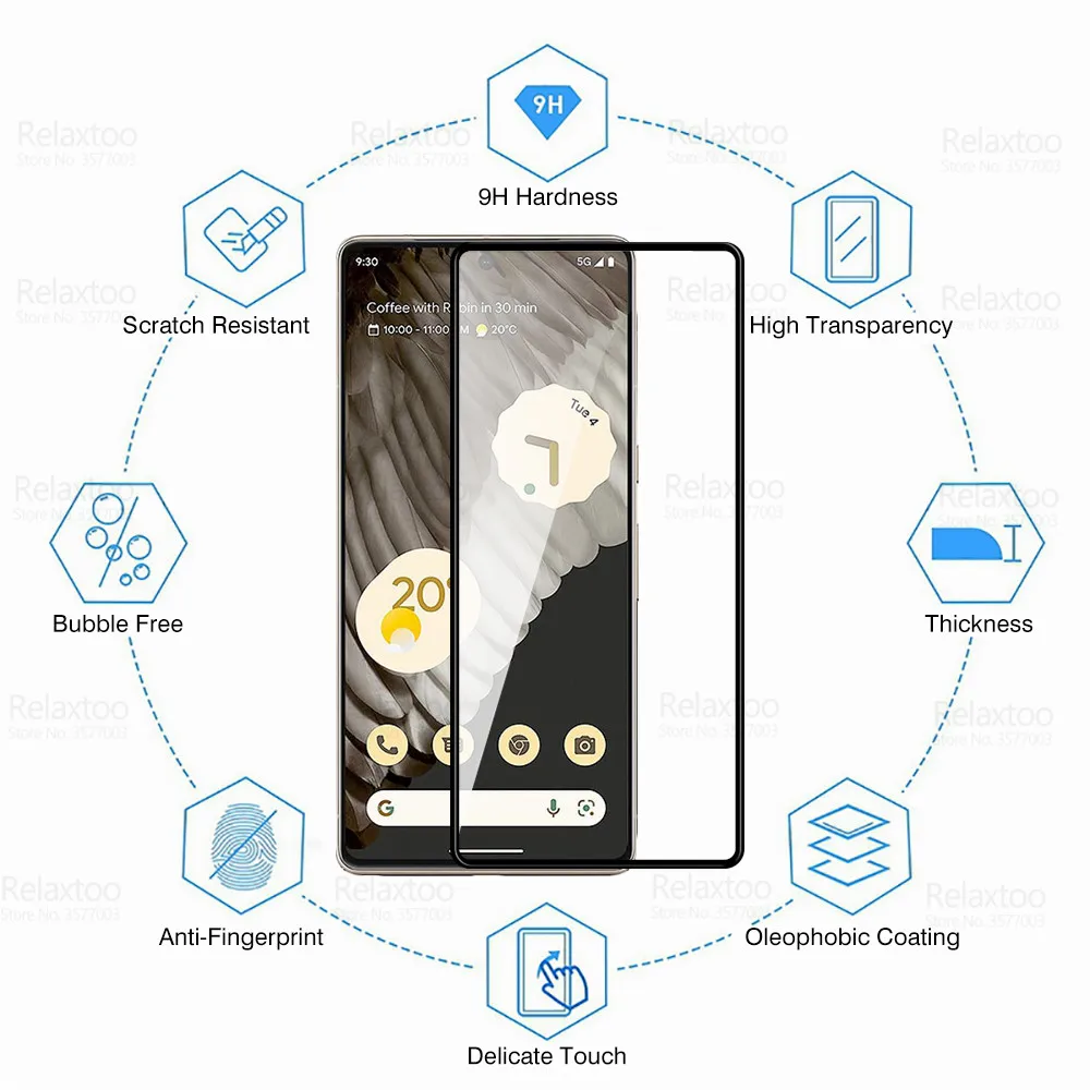 4In1 Camera Tempered Glass For Google Pixel 7 Pro Screen Protector Googl Pixel7 7Pro Pixel7Pro 5G 9D Cover Armor Protective Film