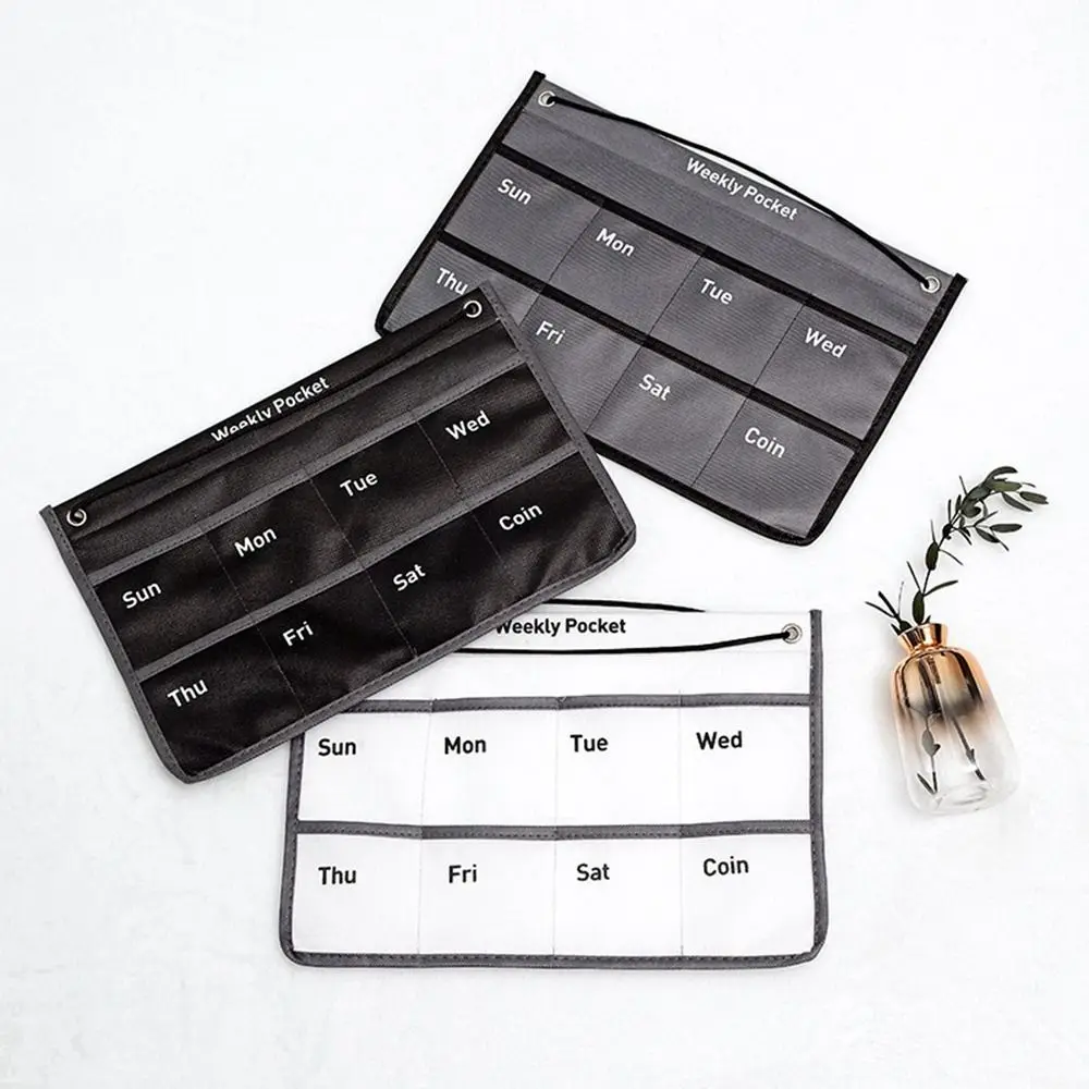 

Attractive Reusable Hanging Weekly Wall Mounted Multi-color With Pockets Chart Holder Calendar Bag Storage Bag