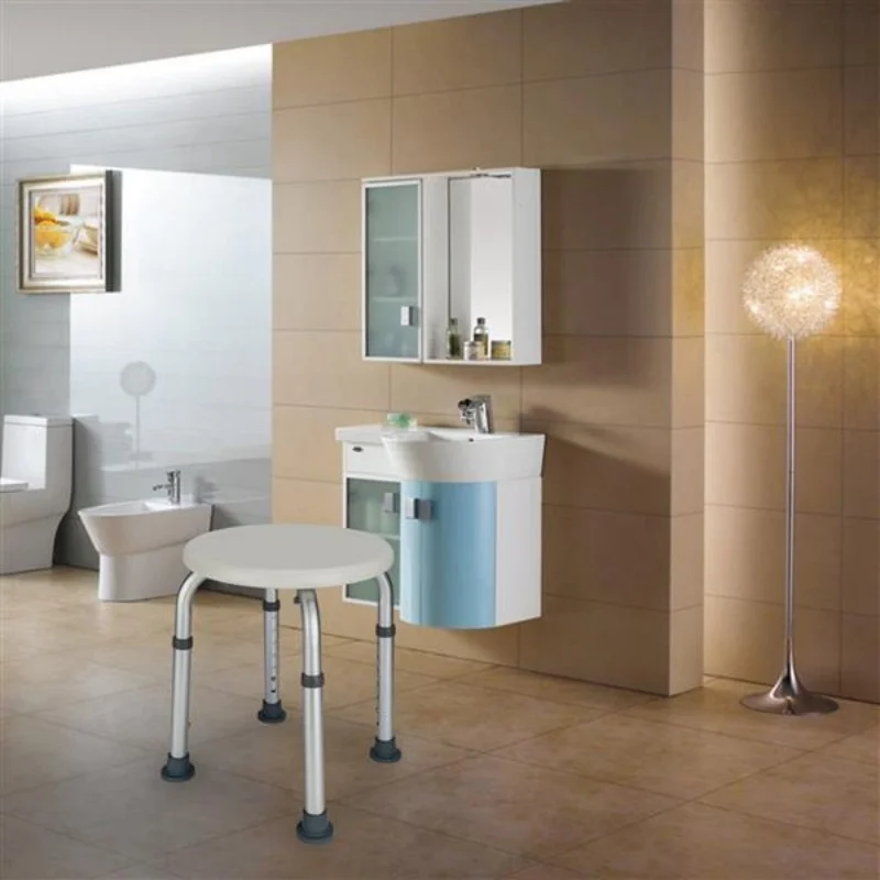 

Bath Height Adjustable Kids Furniture Shower Stool Easy Clean Round Chair Seat Non Slip Disabled Toilet Home Older Pregnancy ﻿
