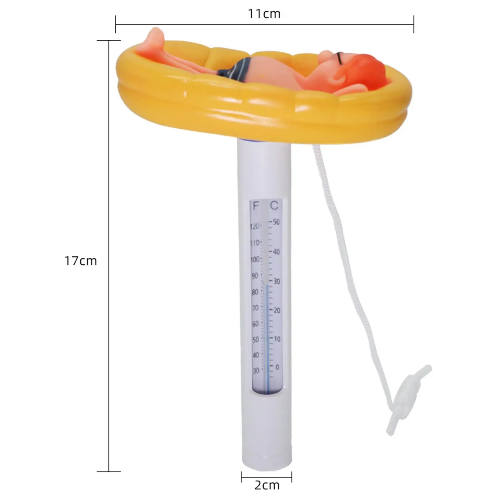 Easy Reading Pool Thermometer Floating Type for Fish Pond Aquarium and Hot Tub with Durable PP Material and Long String