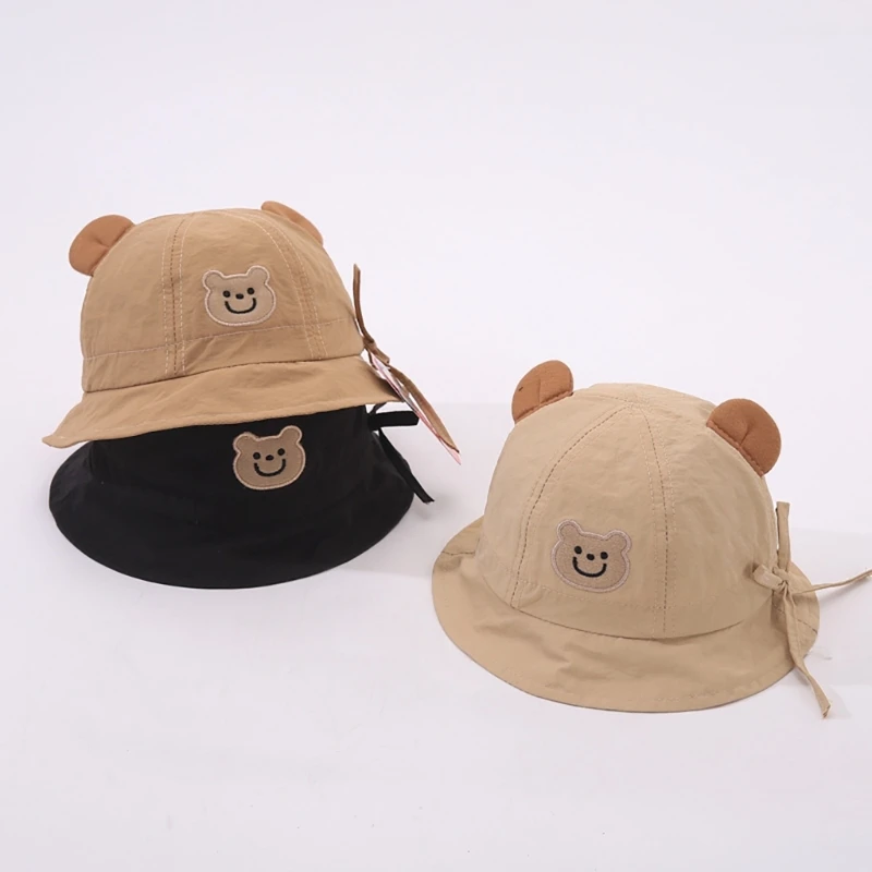 

Bear Ear Hat Baby Fisherman Hat Foldable Bucket Sun Hat with Bear Ears Lightweight Cotton Bucket Hat for Outdoor