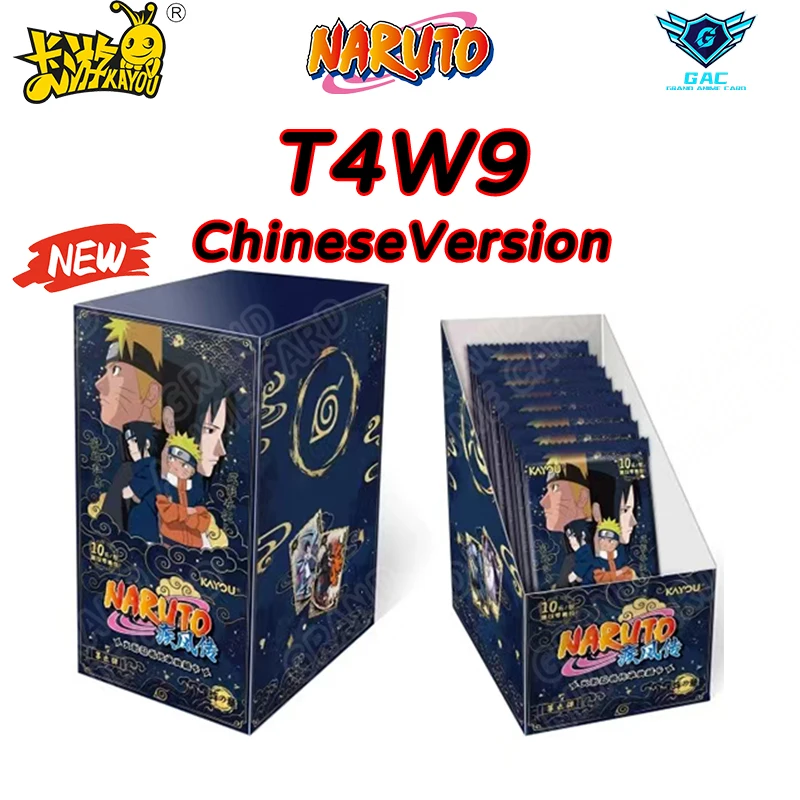 KAYOU Genuine Naruto Cards T4W9 T4W8 Booster Box Anime TCG Rare SE BP CR MR Ninja World Fight Chapter Collection Kids Toy Gift