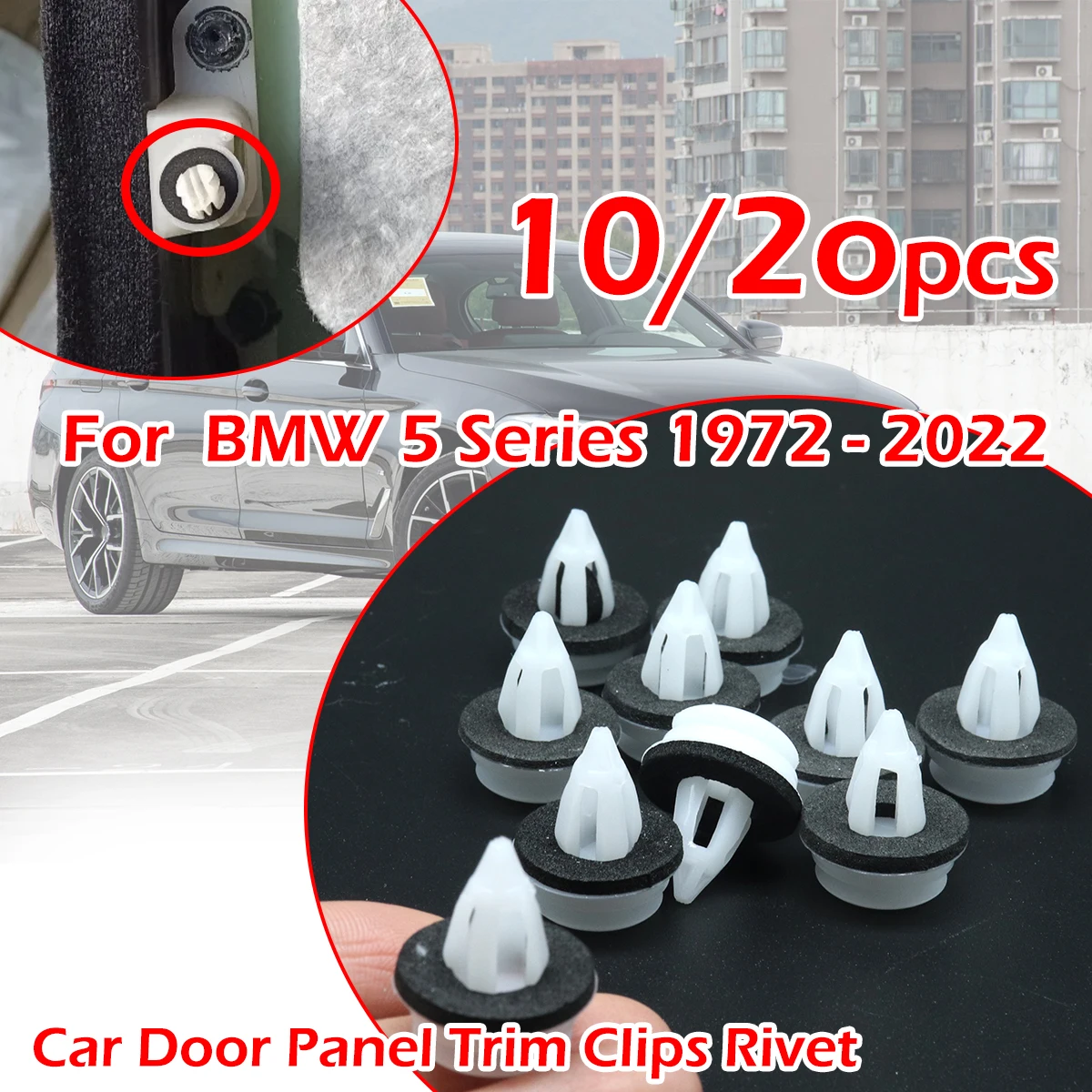 

10/20Pc For BMW 5 Series 3 Series E46 F30 F31 F80 E90 E91 E92 E93 Car Door Cards Panel Fascia Trim Clips Rivets replacement part