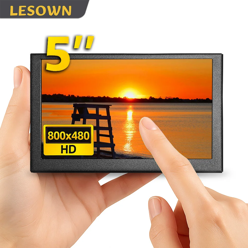 

LESOWN 5-Inch Portable External Monitor 800x480 IPS LCD Compact Display for Laptop Raspberry Pi PC Windows Driver-Free Setup