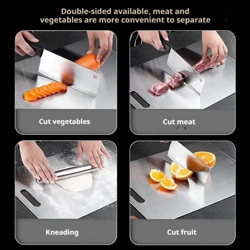 Thickened Stainless Steel Cutting Board Antibacterial Mildew-proof Kitchen Fruit vegetable Cutting Board Kneading Dough Board