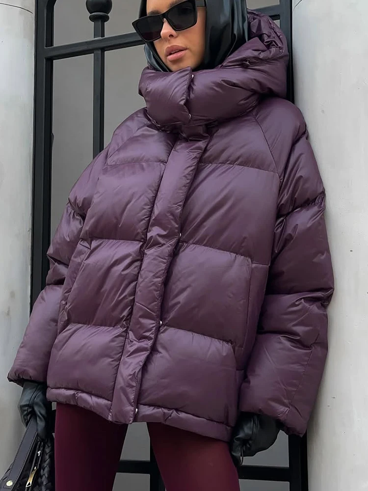 سترة نسائية ذات ياقة من الفرو الصوفي باللون الرمادي معاطف قصيرة فضفاضة بأكمام طويلة وطية صدر دافئة للسيدات 2025 ملابس خروج يومية جديدة للتنقل #6