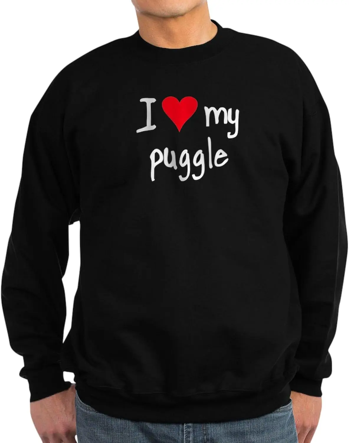 

Толстовка CafePress I LOVE MY Puggle (темная) Классическая толстовка с круглым вырезом