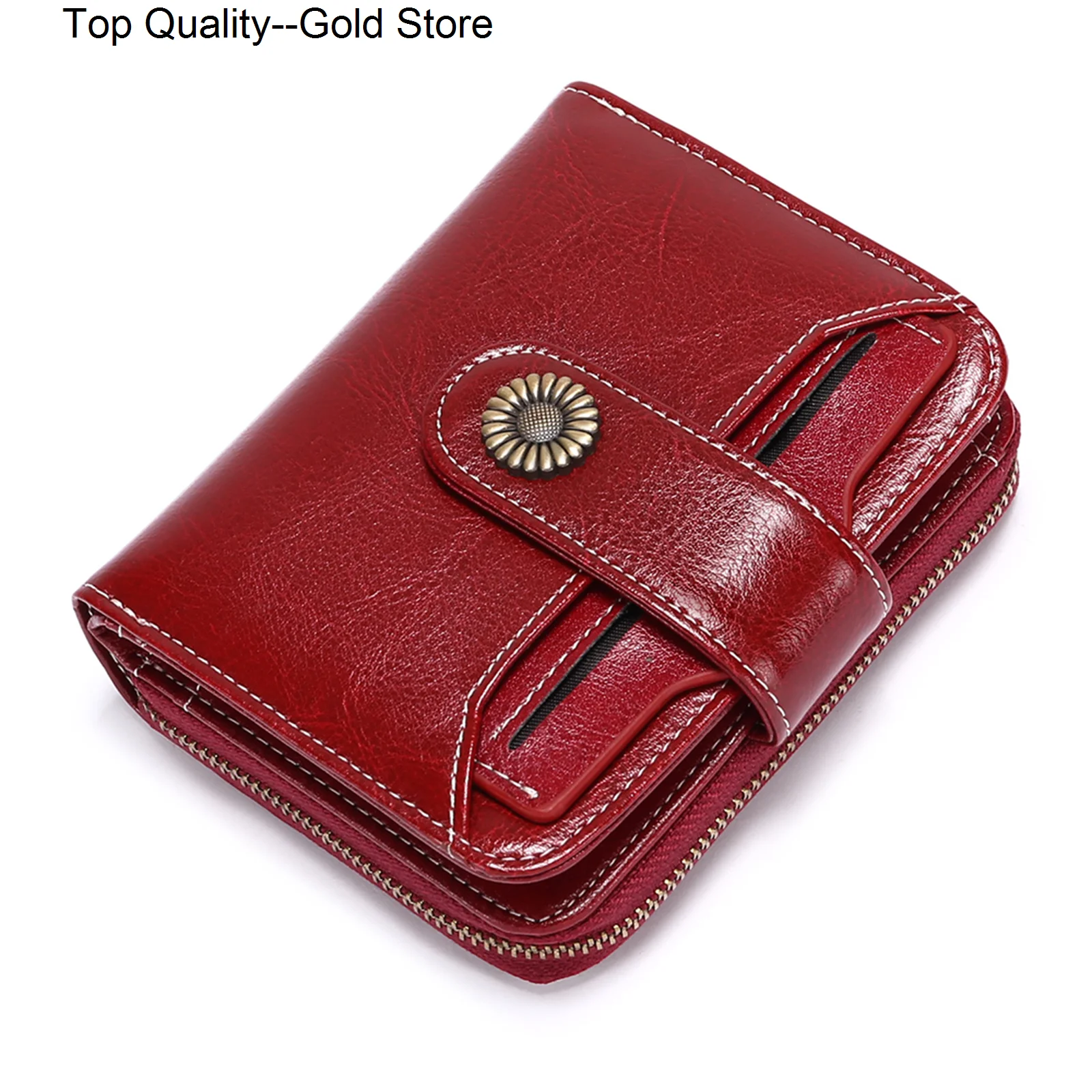 

Vintage Genuine Leather Womens Wallets Short Student Mini Coin Purse Credit Card Holders Brand Luxury For Women Carteras