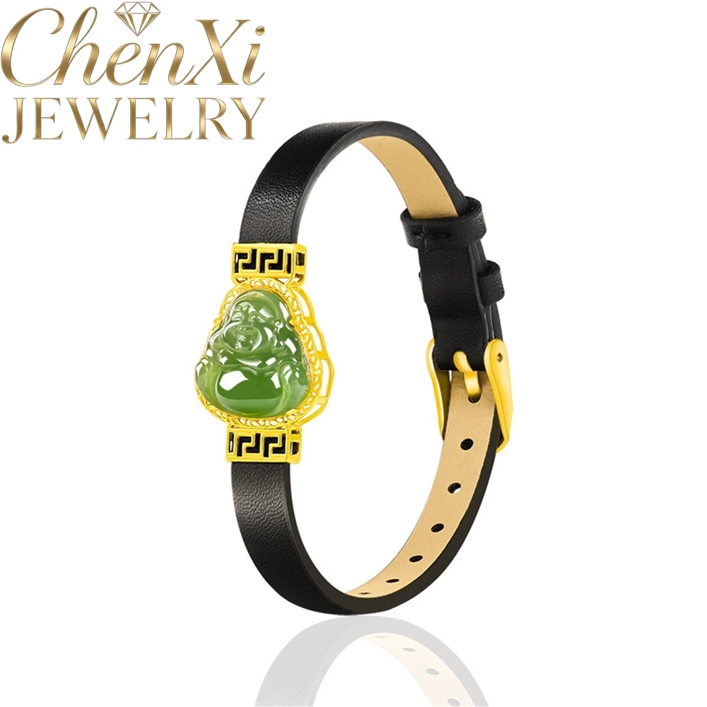 Authentic Natural Old Hetian Jasper Jade Venerable Master Fashionable Simple Selling Women's Watch Fine Jewelry Gift Buddha