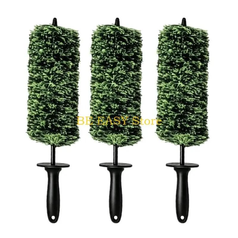 E28F Wheel Reach Cleaning Brush with Fibers Around the Core for Tight Openings, Inner Wheels, Edges, and Precise Detail Work