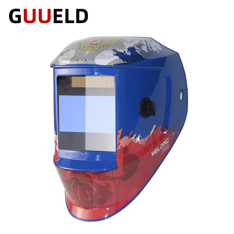 

Сварочный шлем с автоматическим затемнением, большой обзор, настоящий цвет, маска на солнечной энергии с 4-мя датчиками дуги, регулируемая, широкая S