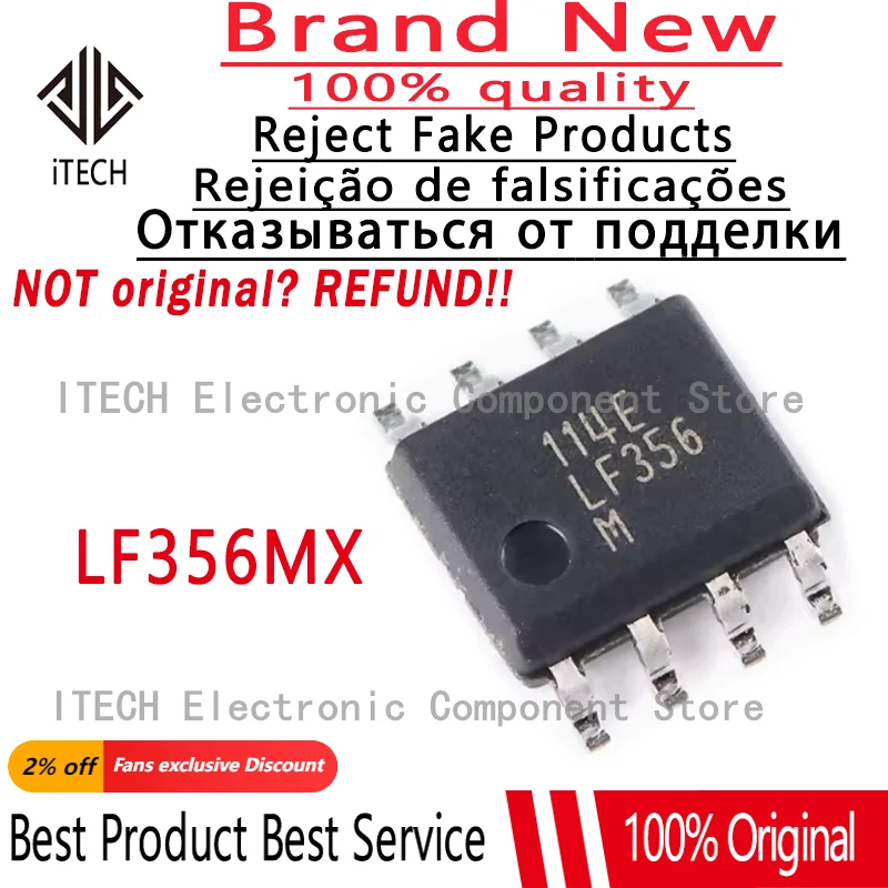 10pcs/lot Original LF356M LF356MX/NOPB LF356MX SOP8 100% New And Genuine